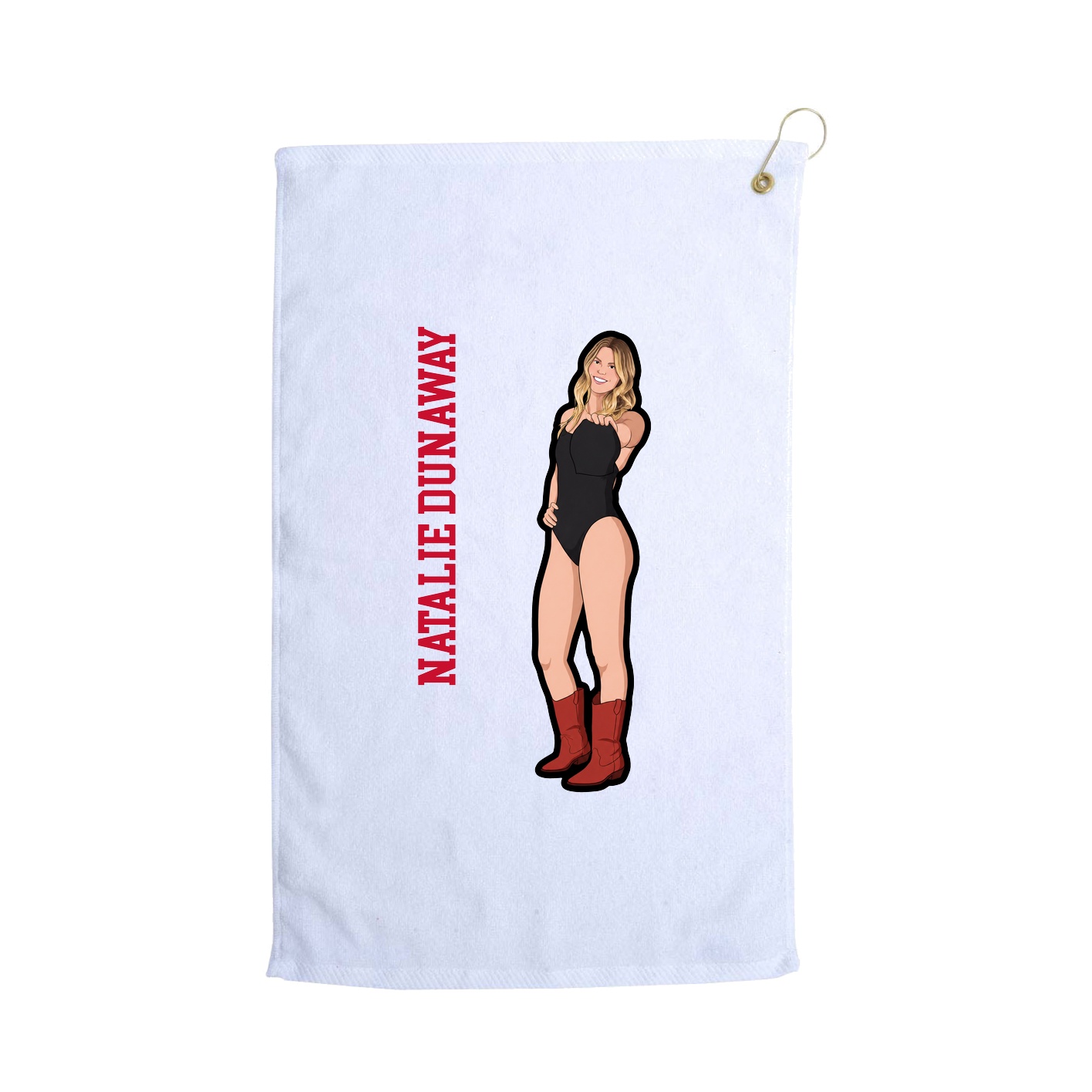 Golf Towel — Name Vertical in White