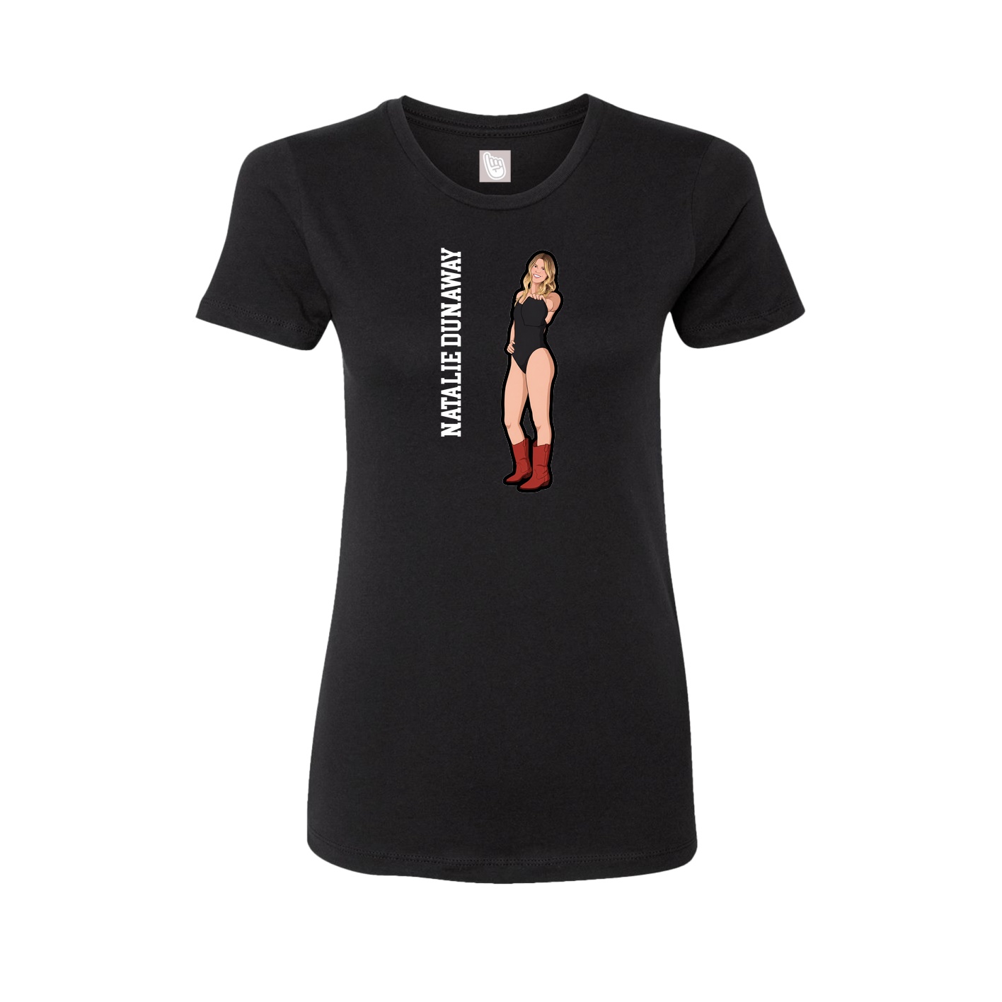 Fitted Women's Tee — Name Vertical in Black