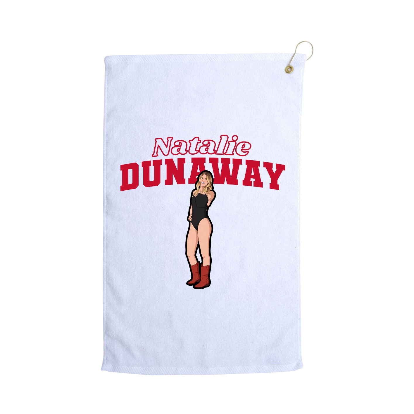 Golf Towel — Name Arch in White