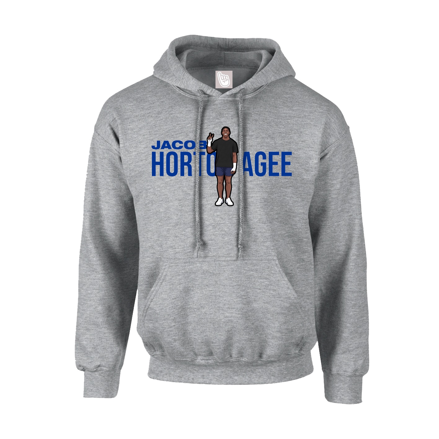 Hoodie — Player Name in Grey