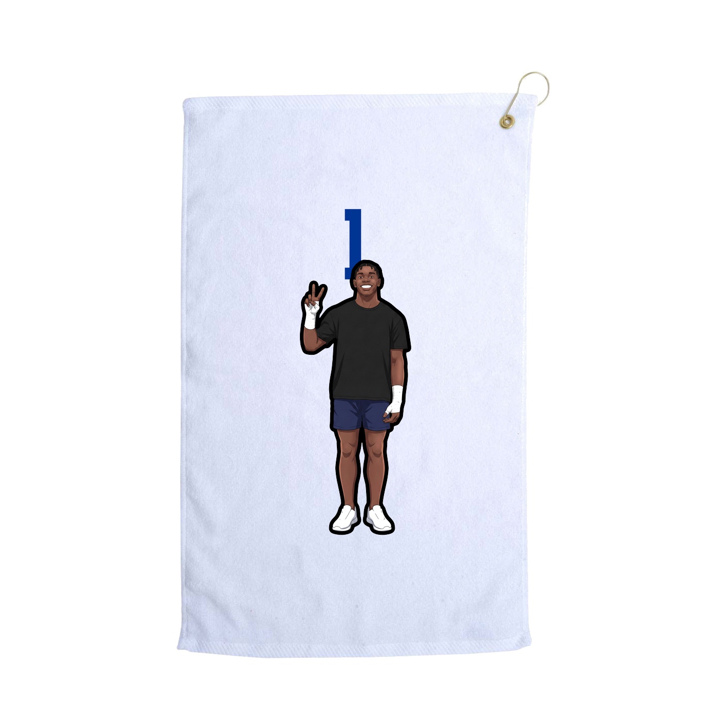 Golf Towel — Number Top in White