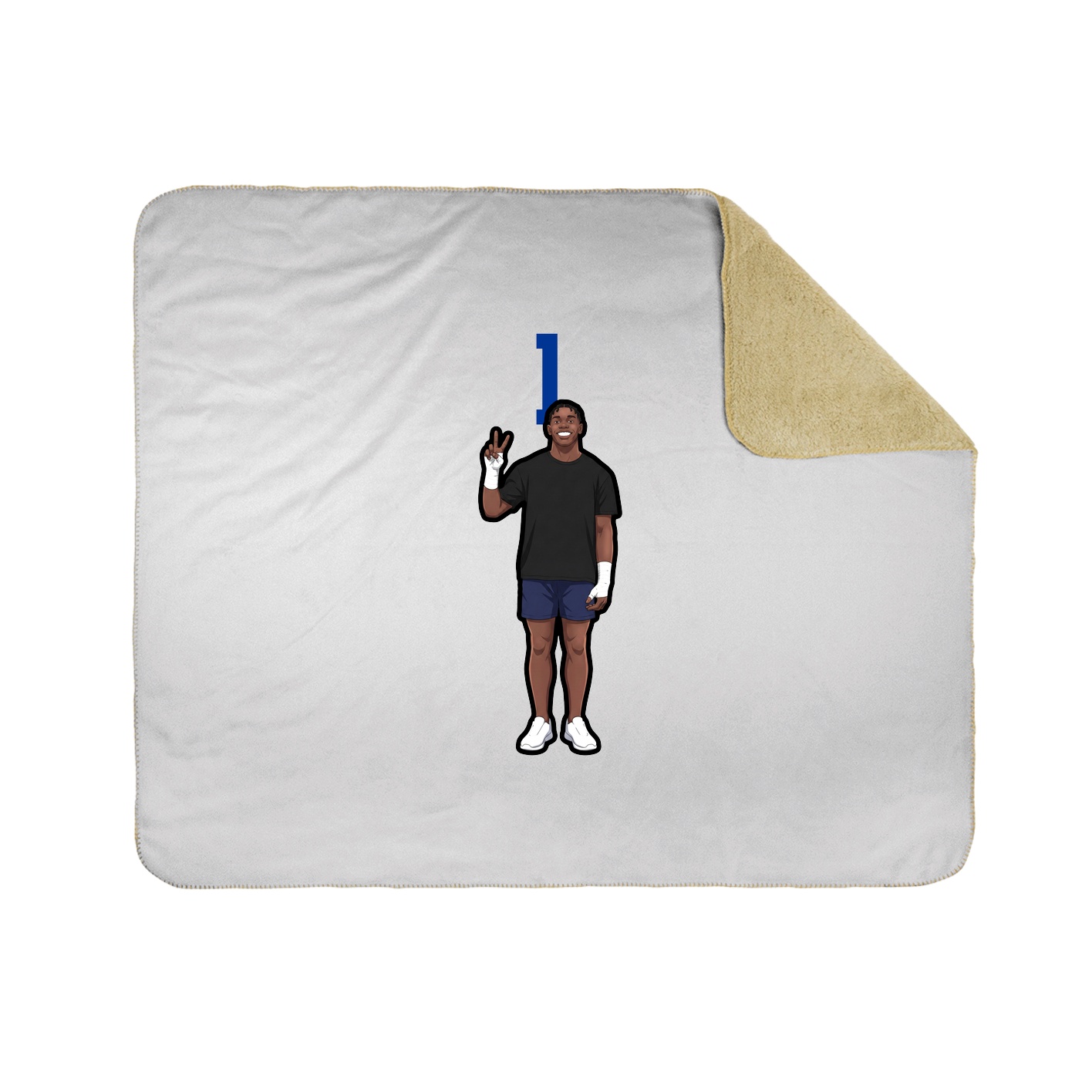 Throw Blanket — Number Top in White