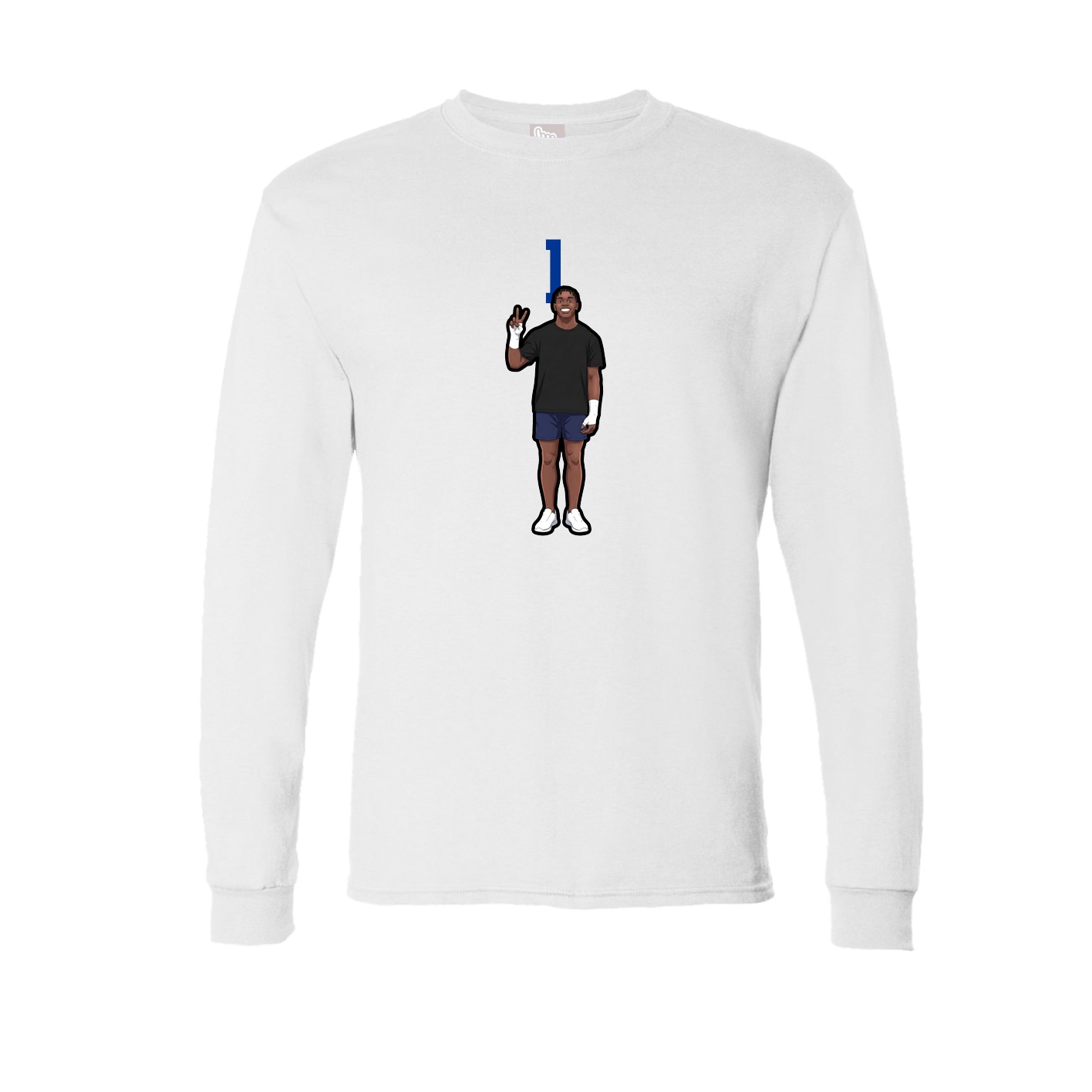 Long Sleeve Tee — Number Top in White