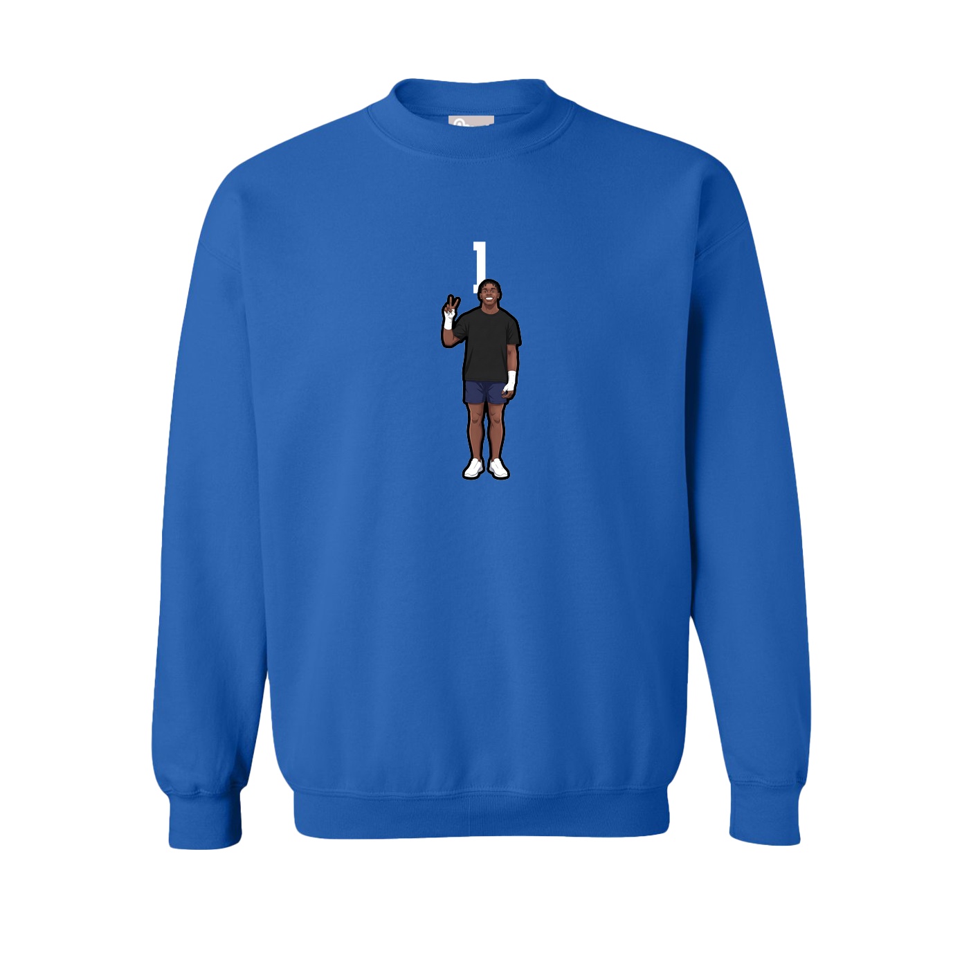 Fleece Crew — Number Top in Royal