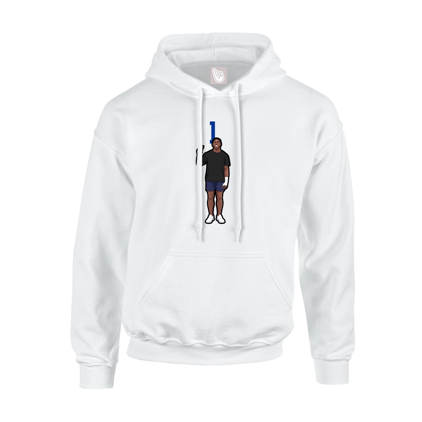 Youth Hoodie — Number Top in White