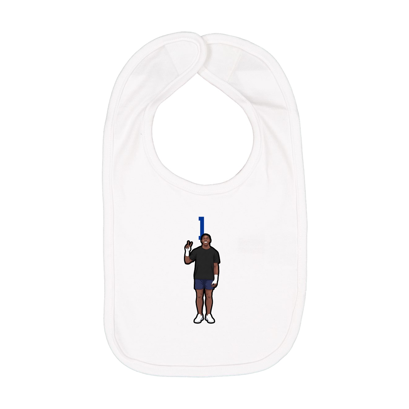 Infant Bib — Number Top in White