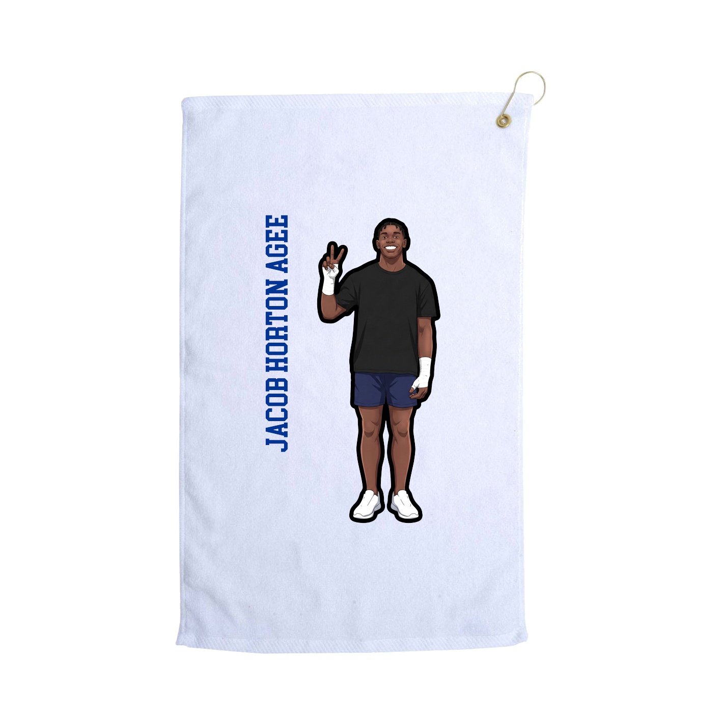 Golf Towel — Name Vertical in White