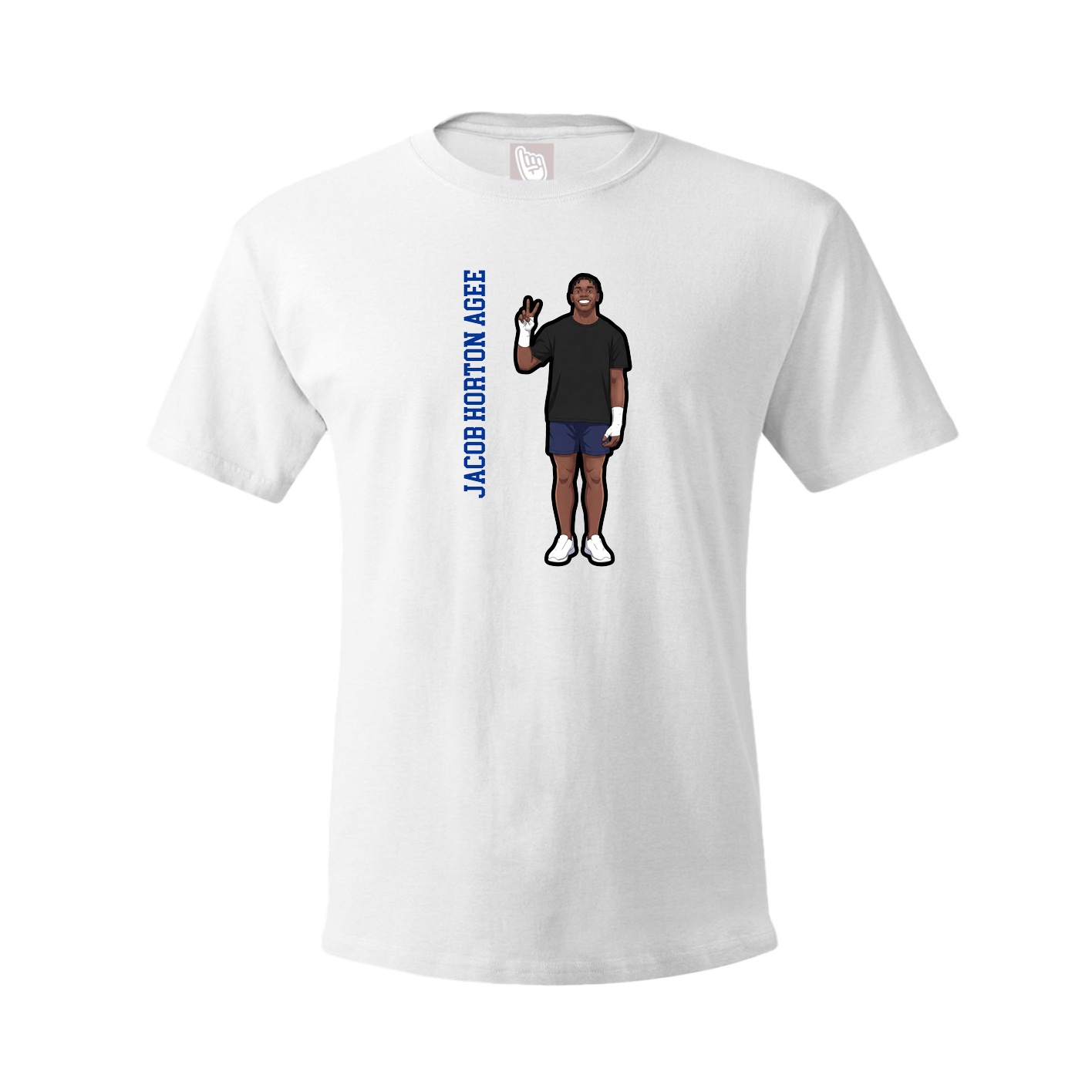 Tee — Name Vertical in White