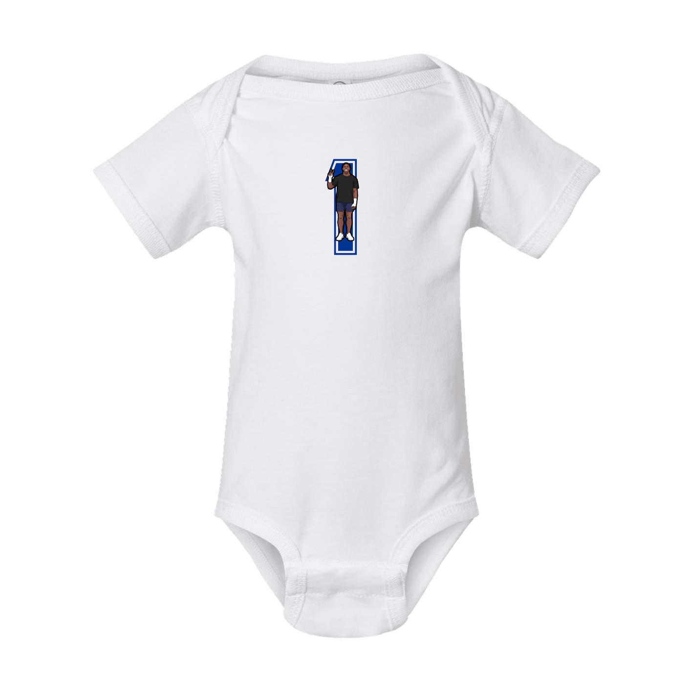 Baby Onesie — Number in White
