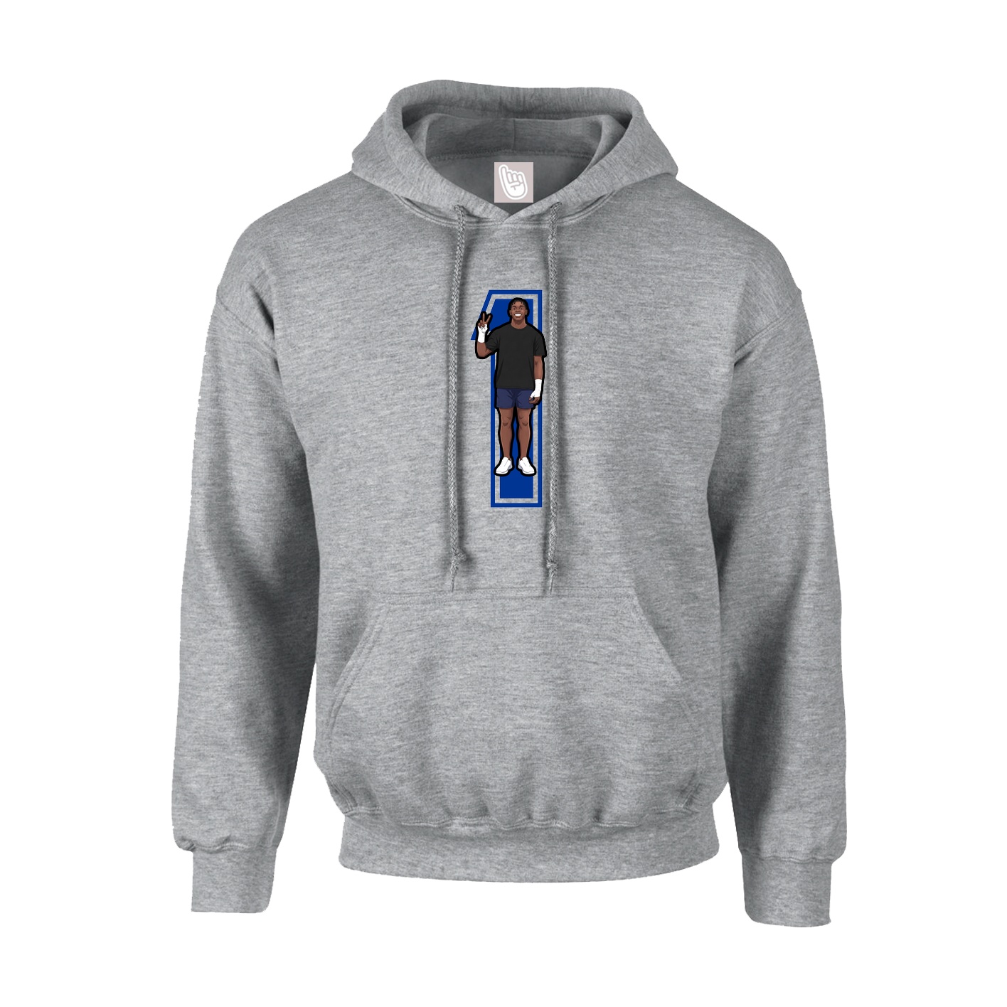 Youth Hoodie — Number in Grey