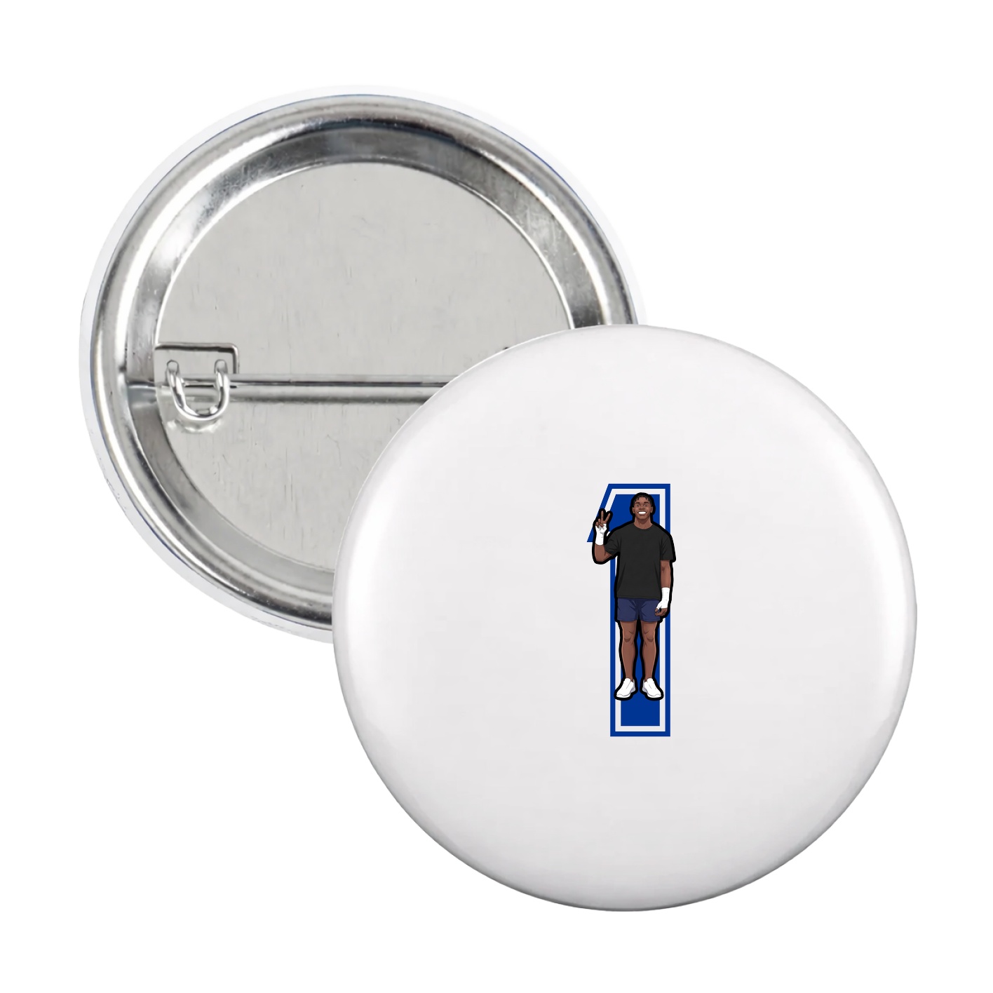 Game Day Button — Number in White