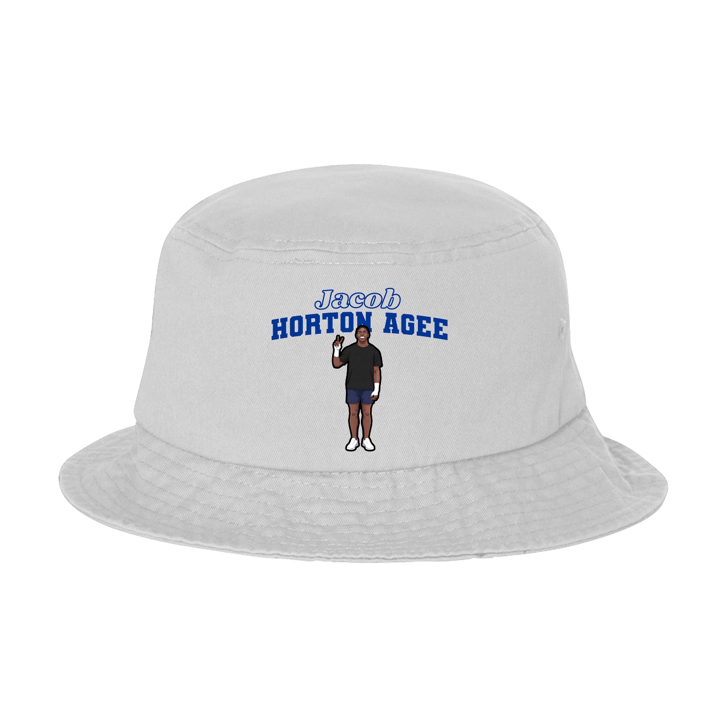 Bucket Cap — Name Arch in White
