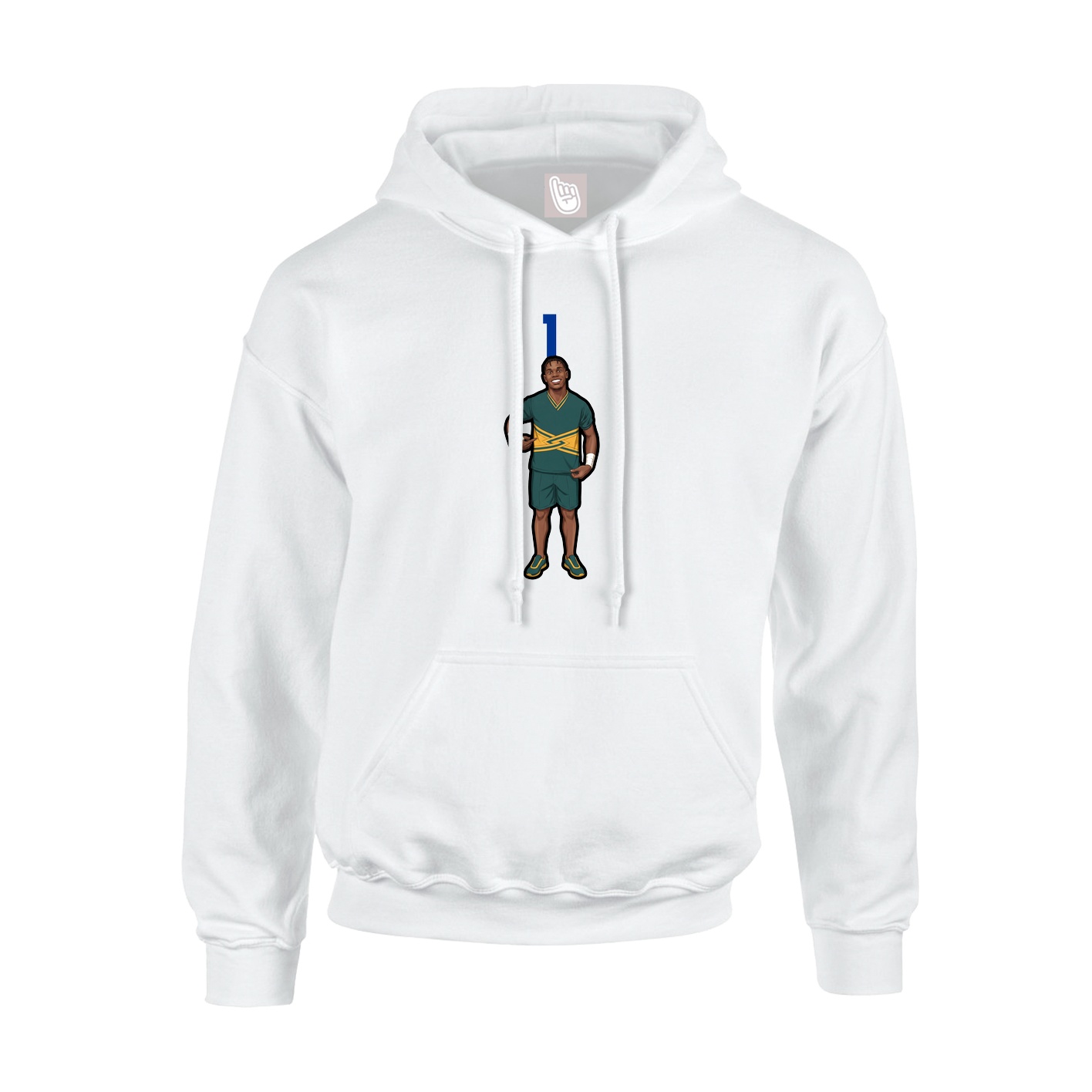Youth Hoodie — Number Top in White