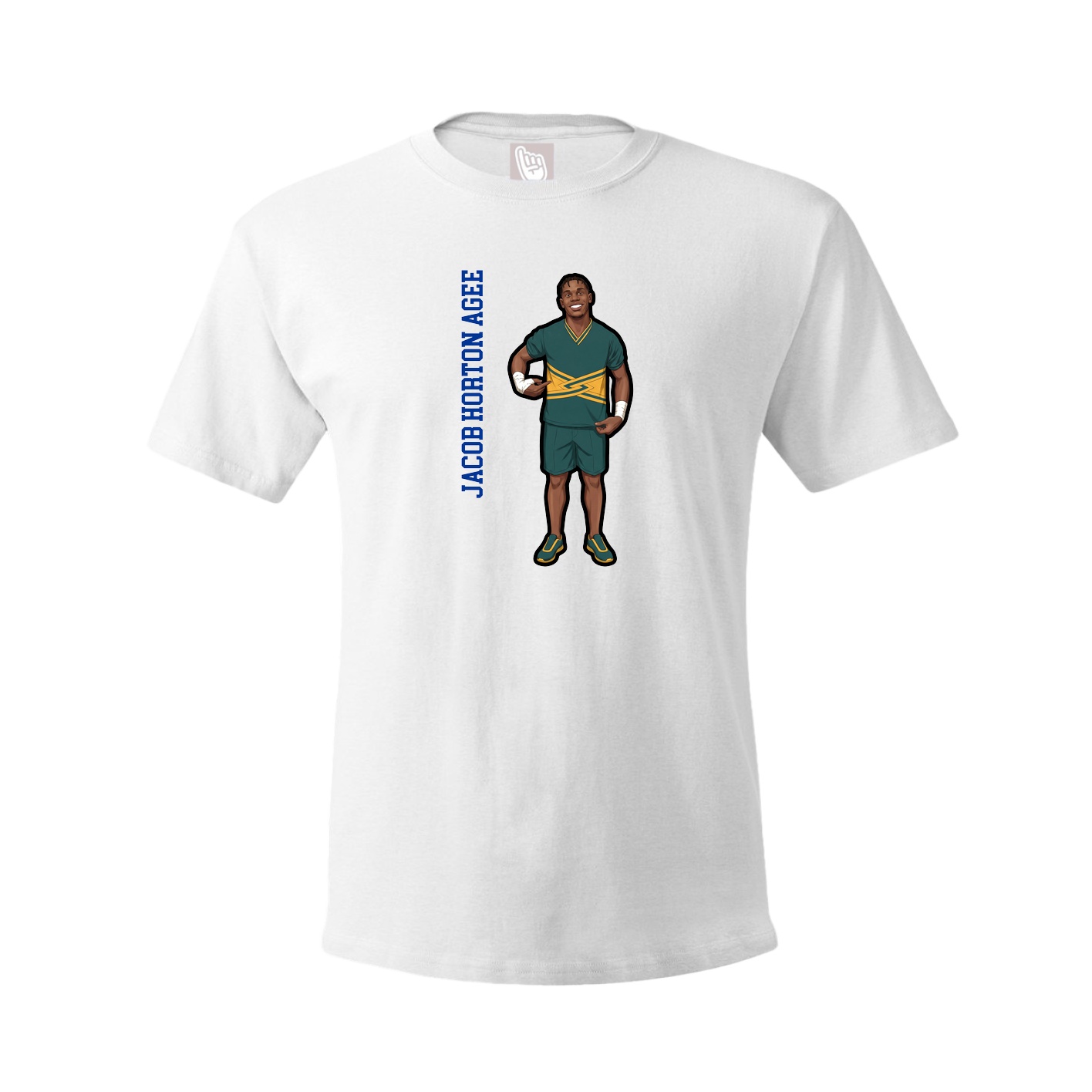 Youth Tee — Name Vertical in White