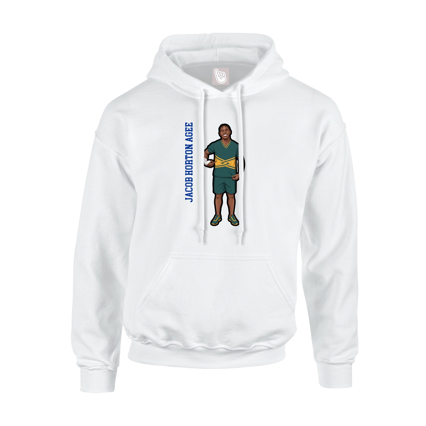 Youth Hoodie — Name Vertical in White