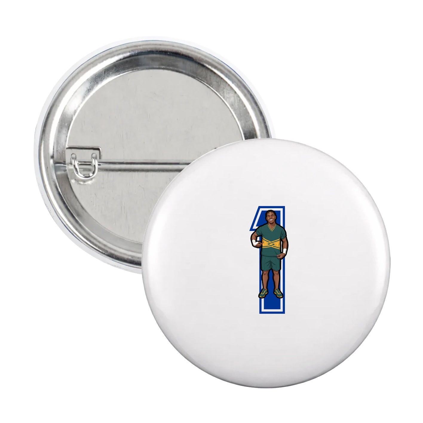 Game Day Button — Number in White