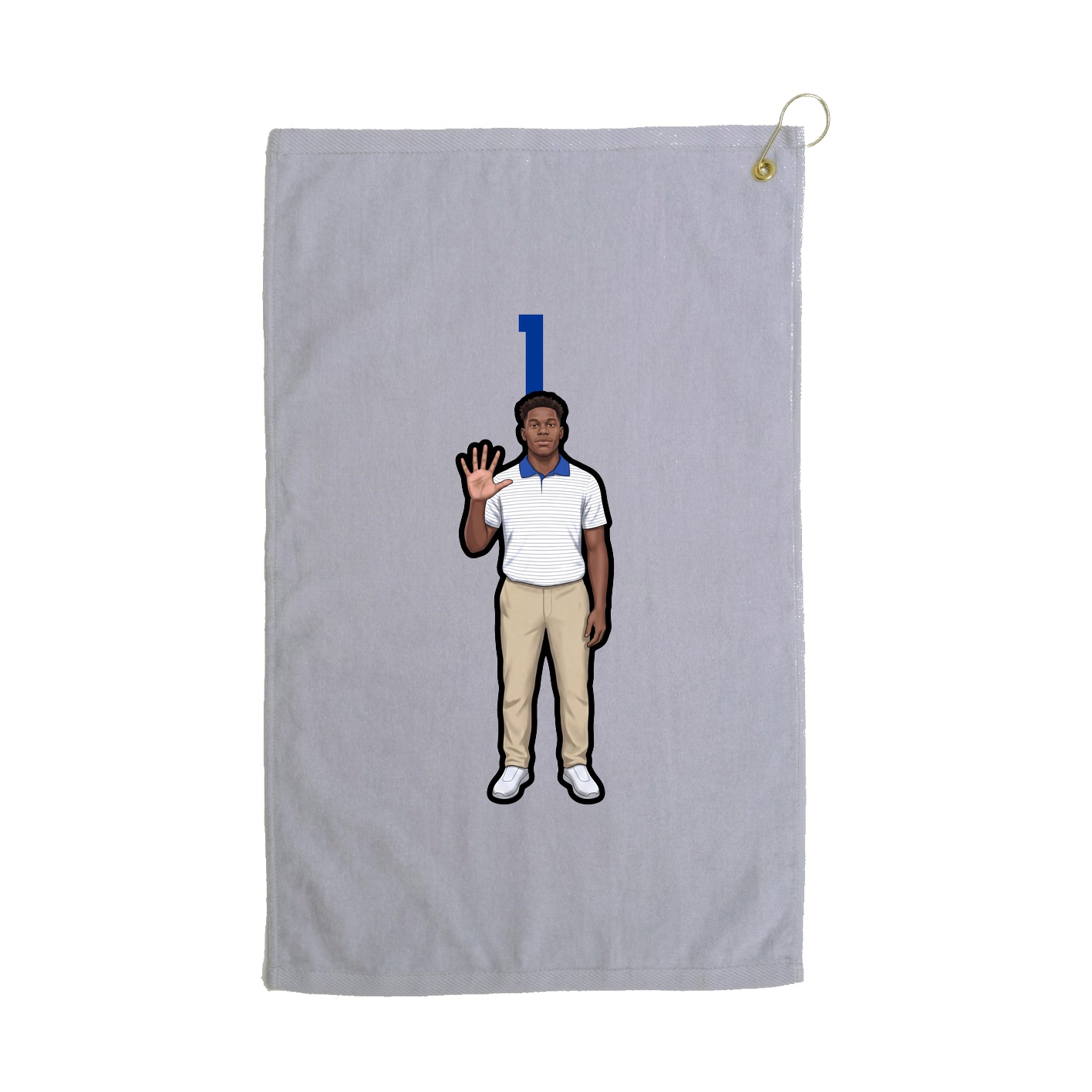 Golf Towel — Number Top in Grey