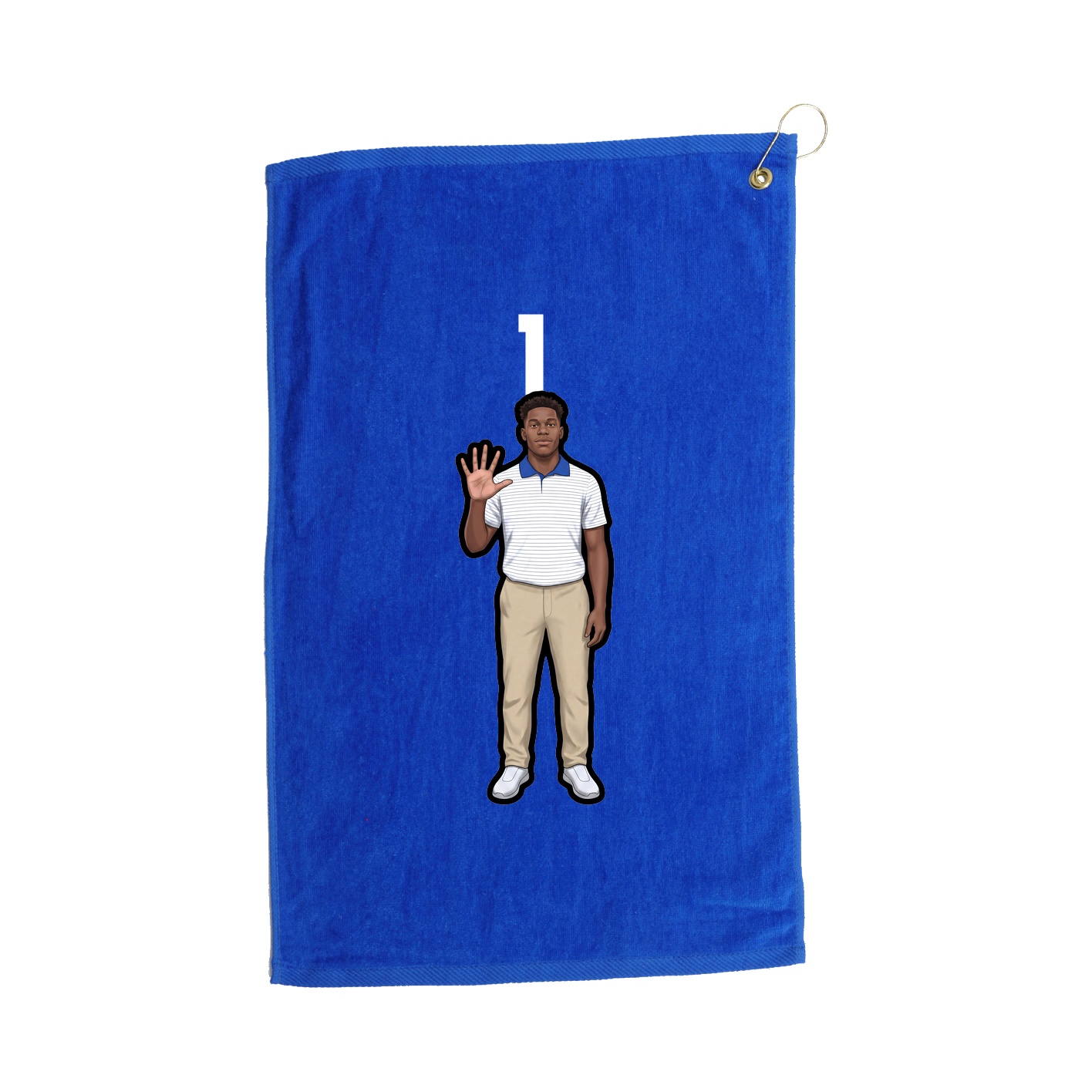 Golf Towel — Number Top in Royal