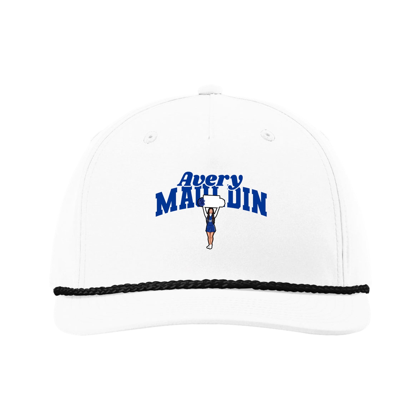Five-Panel Classic Rope Cap — Signature Arch in White