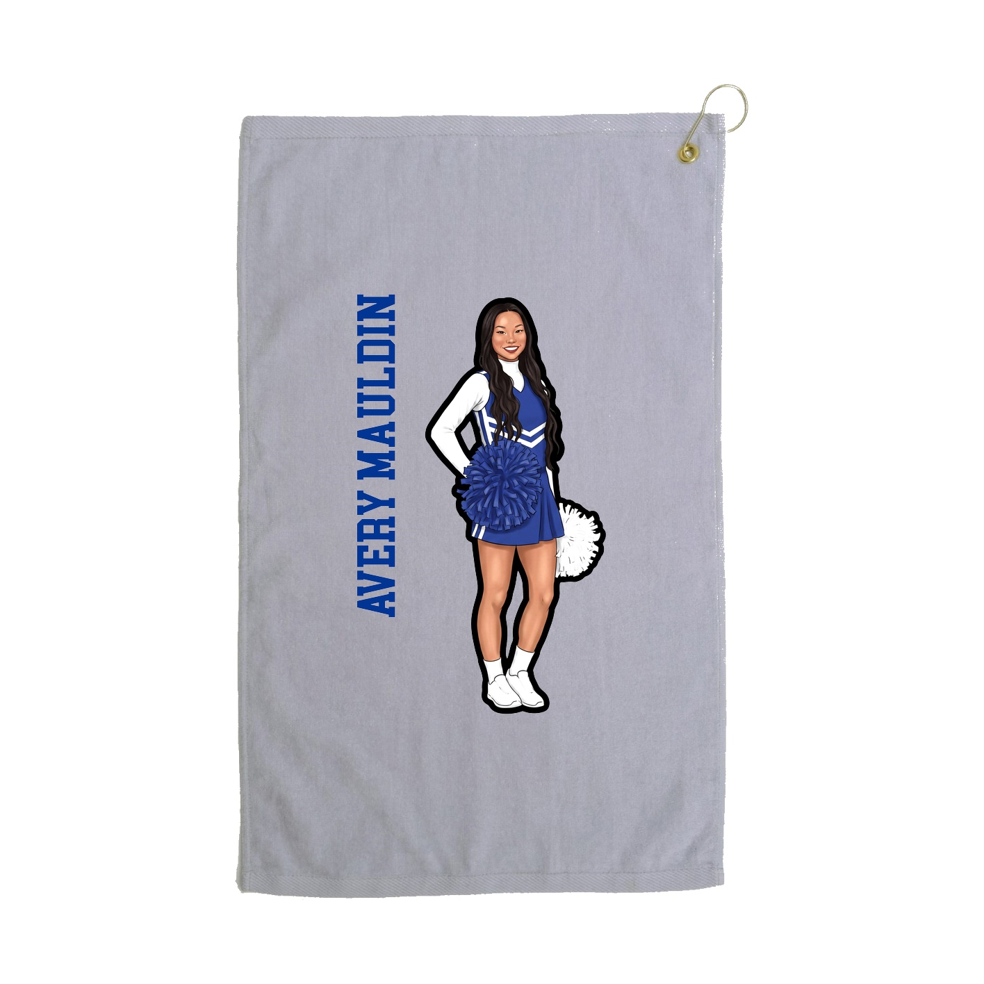 Golf Towel — Name Vertical in Grey