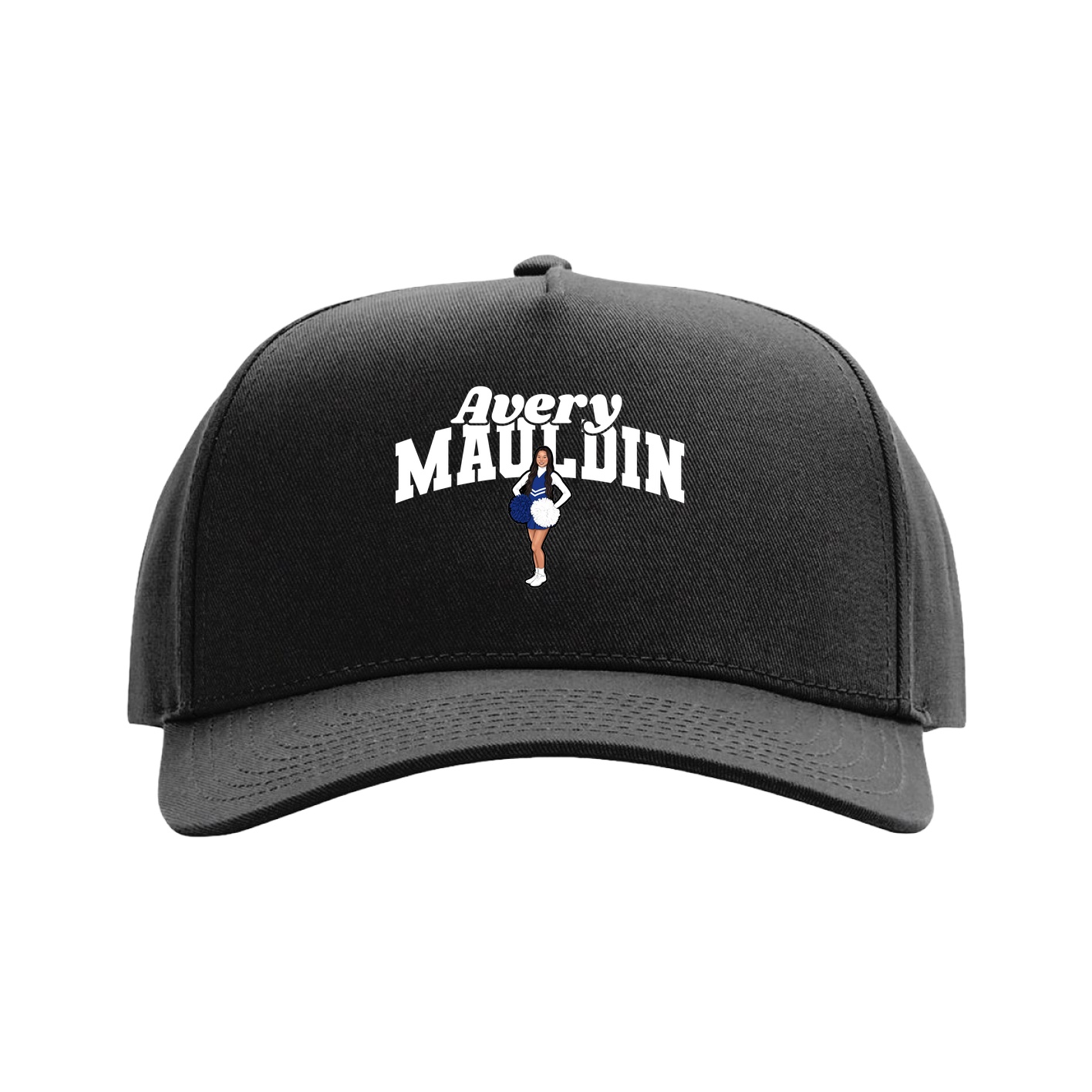 Full Fabric Five-Panel Champ Cap — Signature Arch in Black