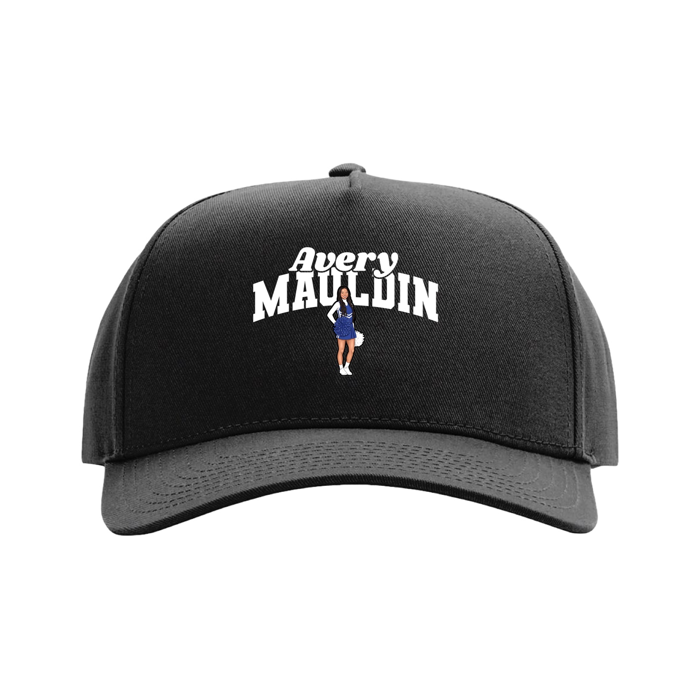 Full Fabric Five-Panel Champ Cap — Signature Arch in Black