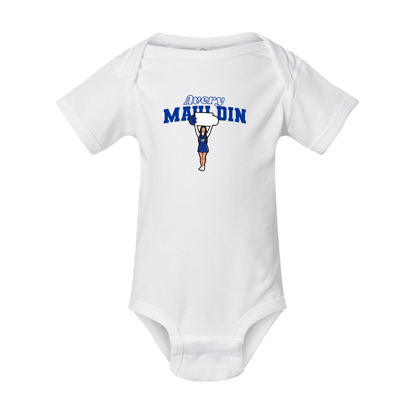 Baby Onesie — Name Arch in White