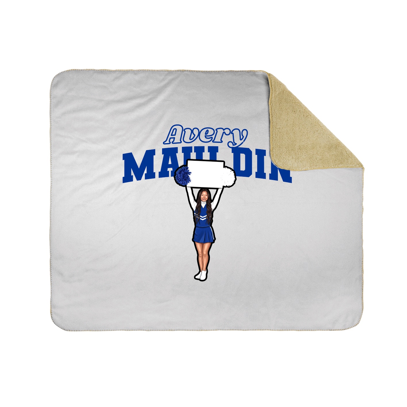 Throw Blanket — Name Arch in White
