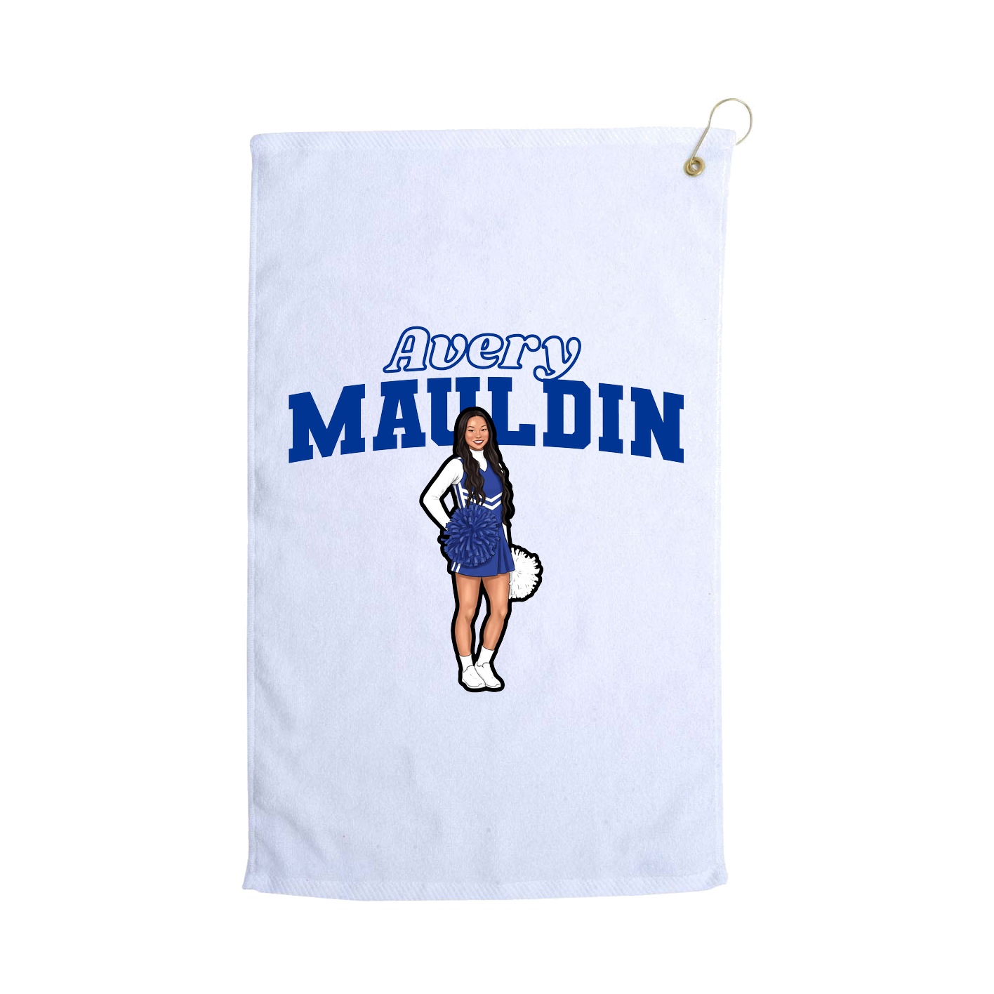 Golf Towel — Name Arch in White
