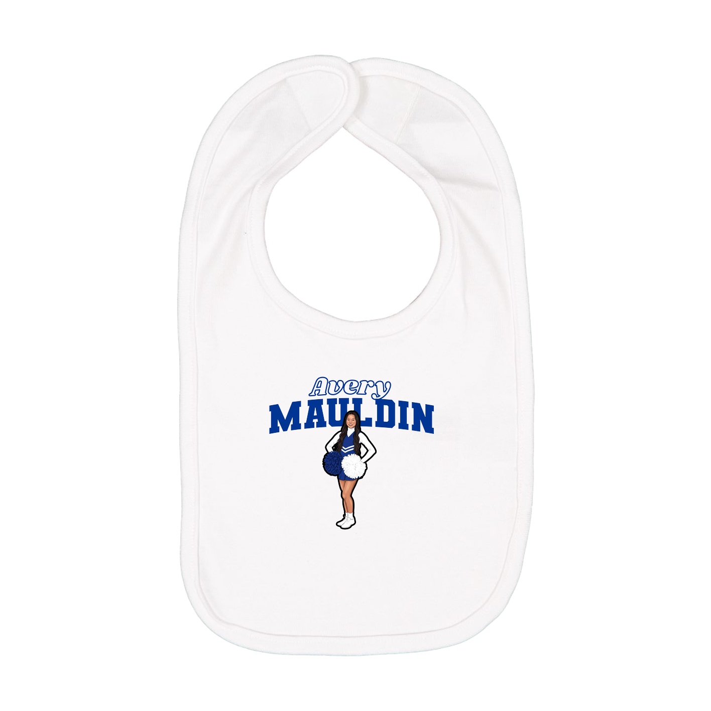 Infant Bib — Name Arch in White