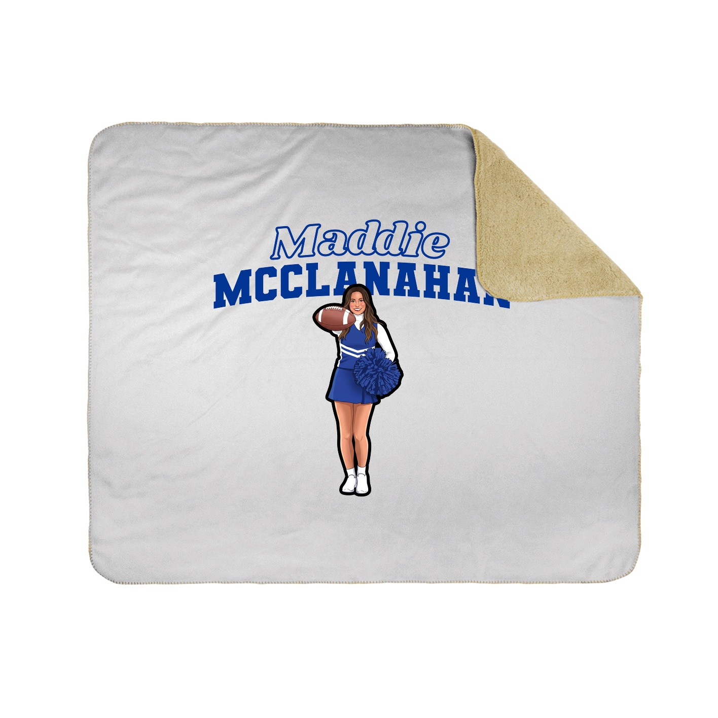 Throw Blanket — Name Arch in White