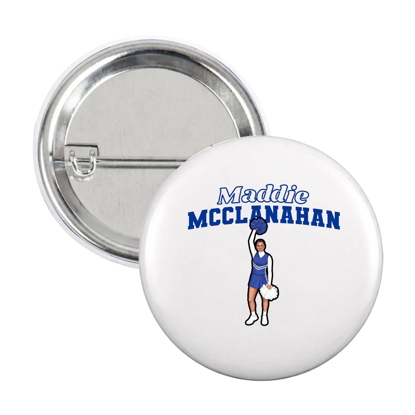 Game Day Button — Name Arch in White