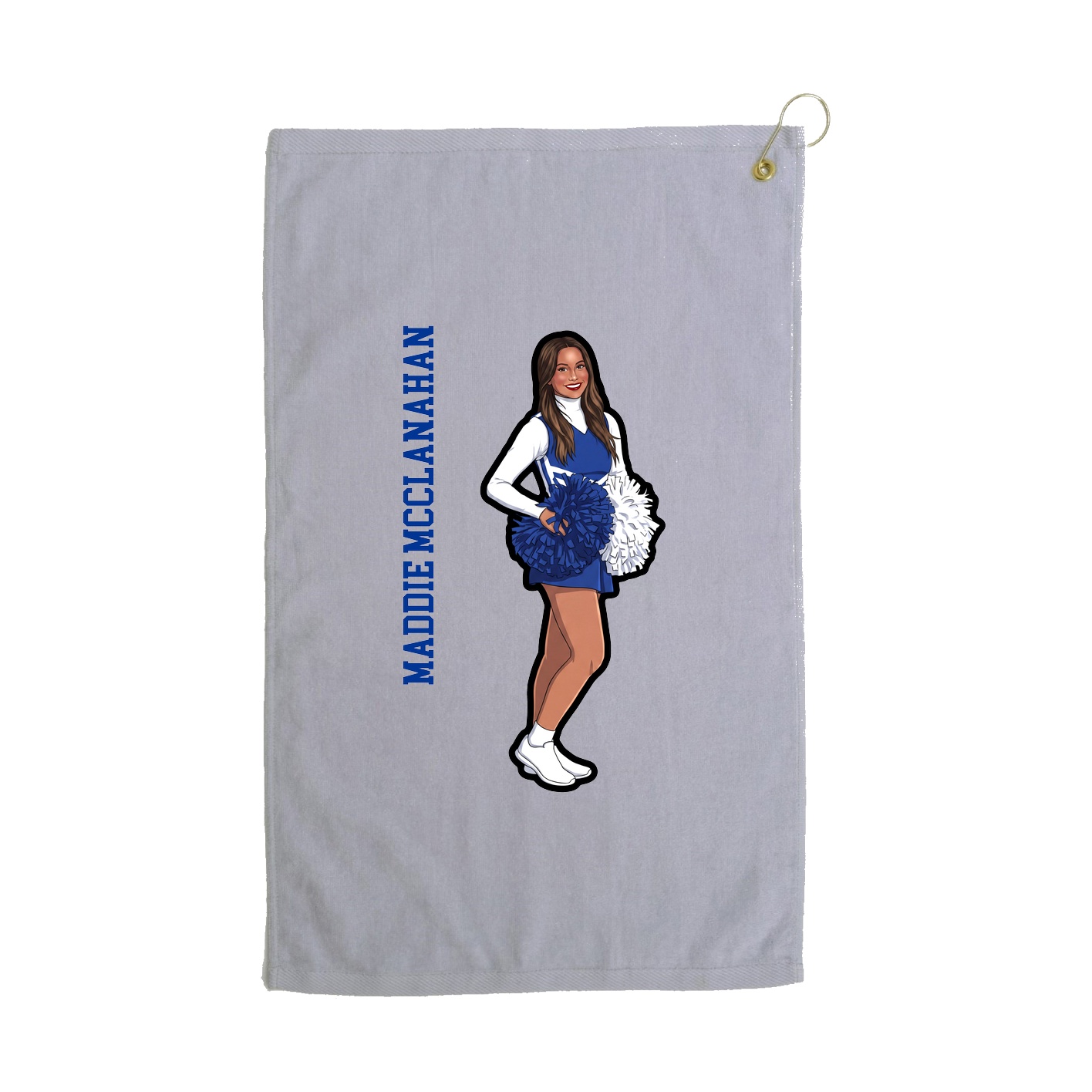 Golf Towel — Name Vertical in Grey