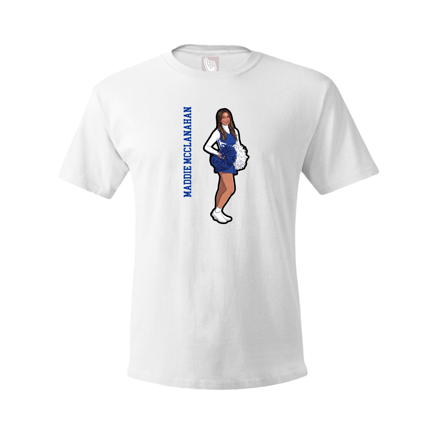 Tee — Name Vertical in White