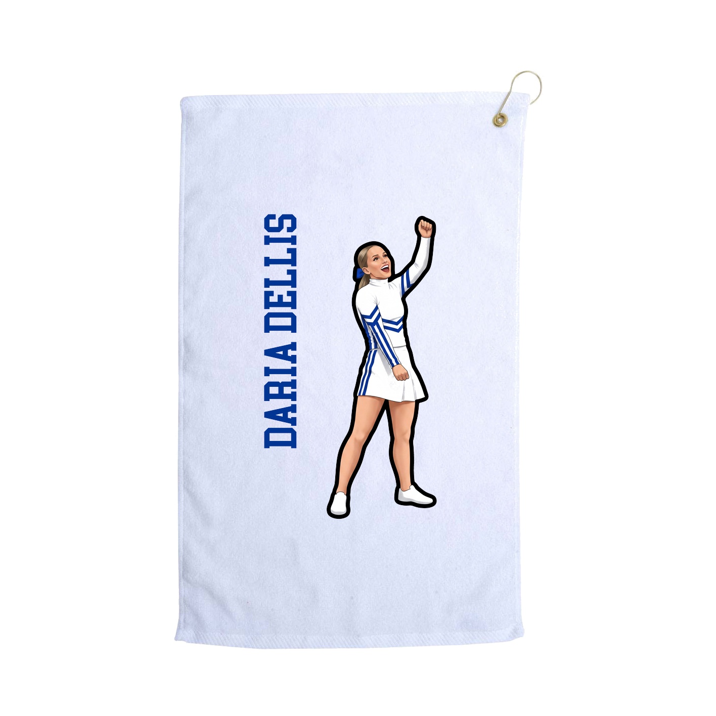 Golf Towel — Name Vertical in White