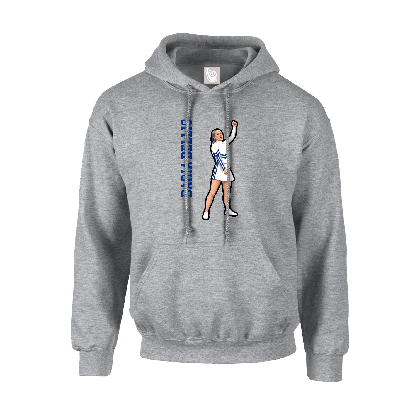 Hoodie — Name Vertical in Grey