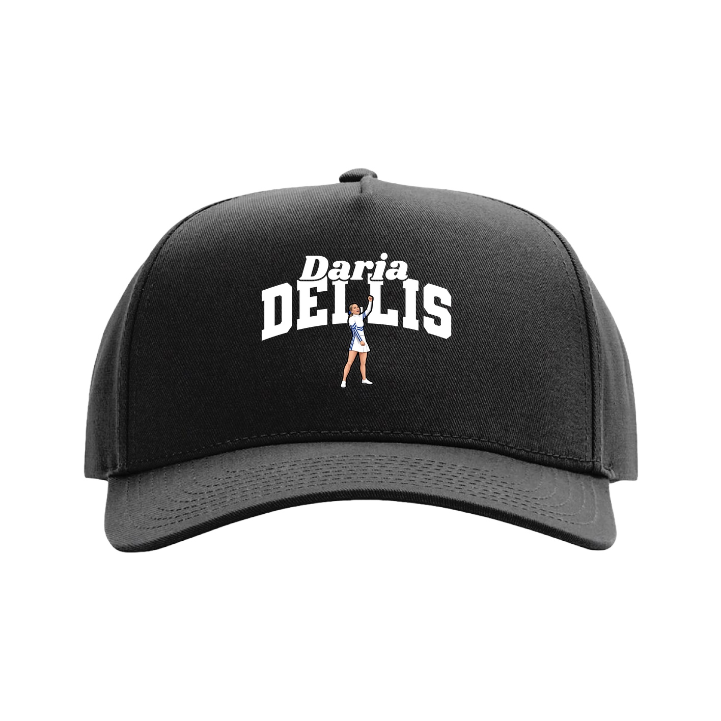Full Fabric Five-Panel Champ Cap — Signature Arch in Black