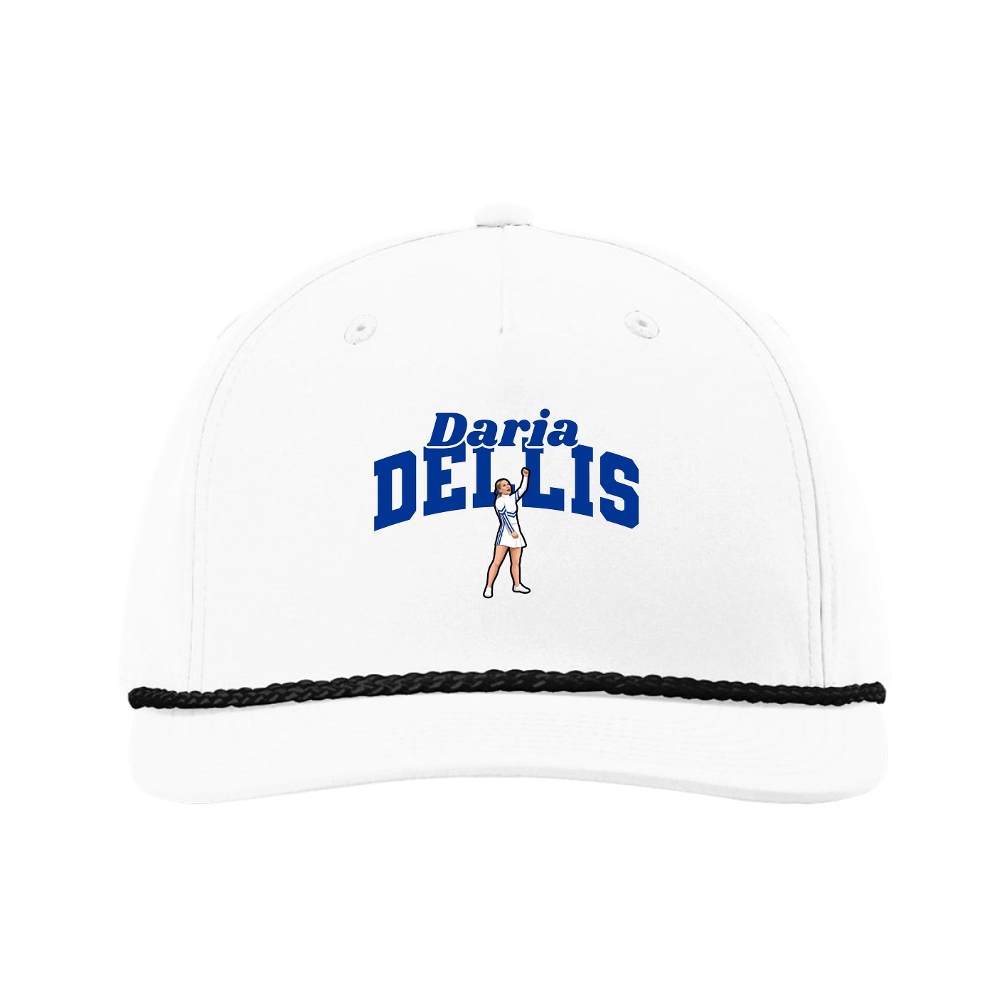 Five-Panel Classic Rope Cap — Signature Arch in White