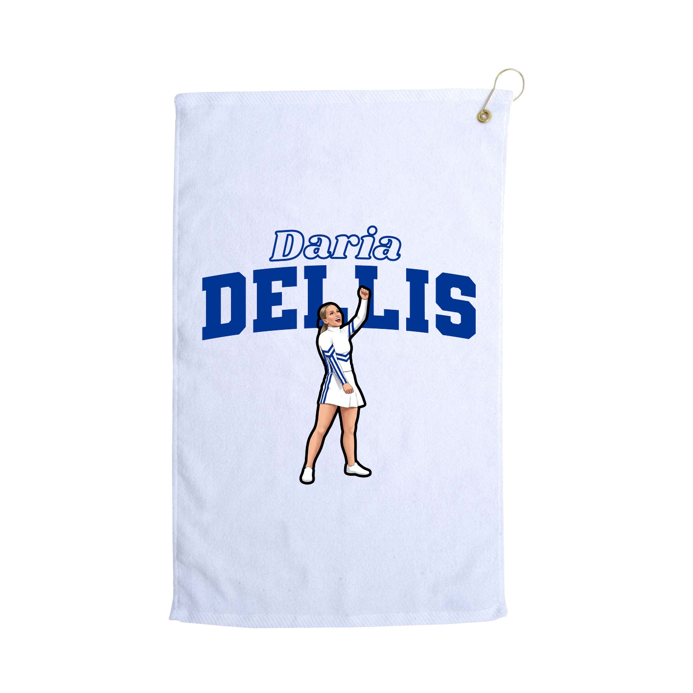 Golf Towel — Name Arch in White
