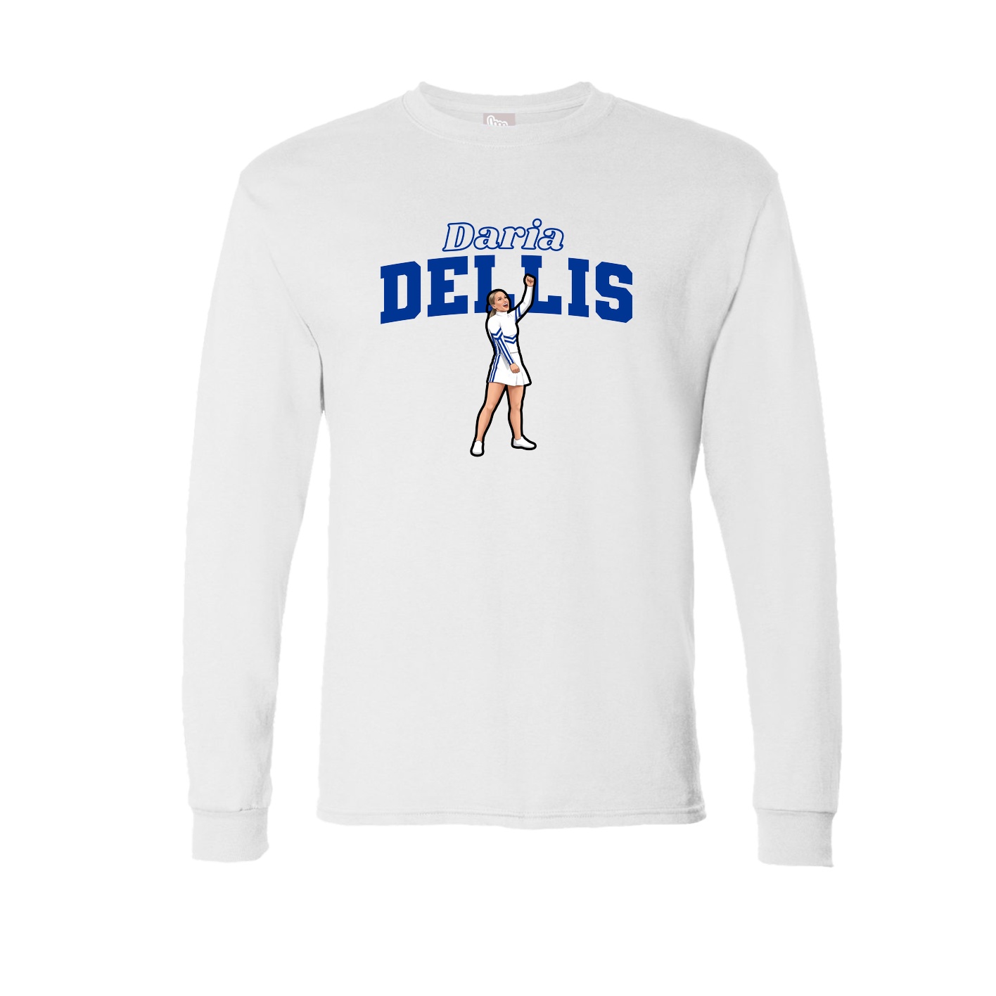 Long Sleeve Tee — Name Arch in White