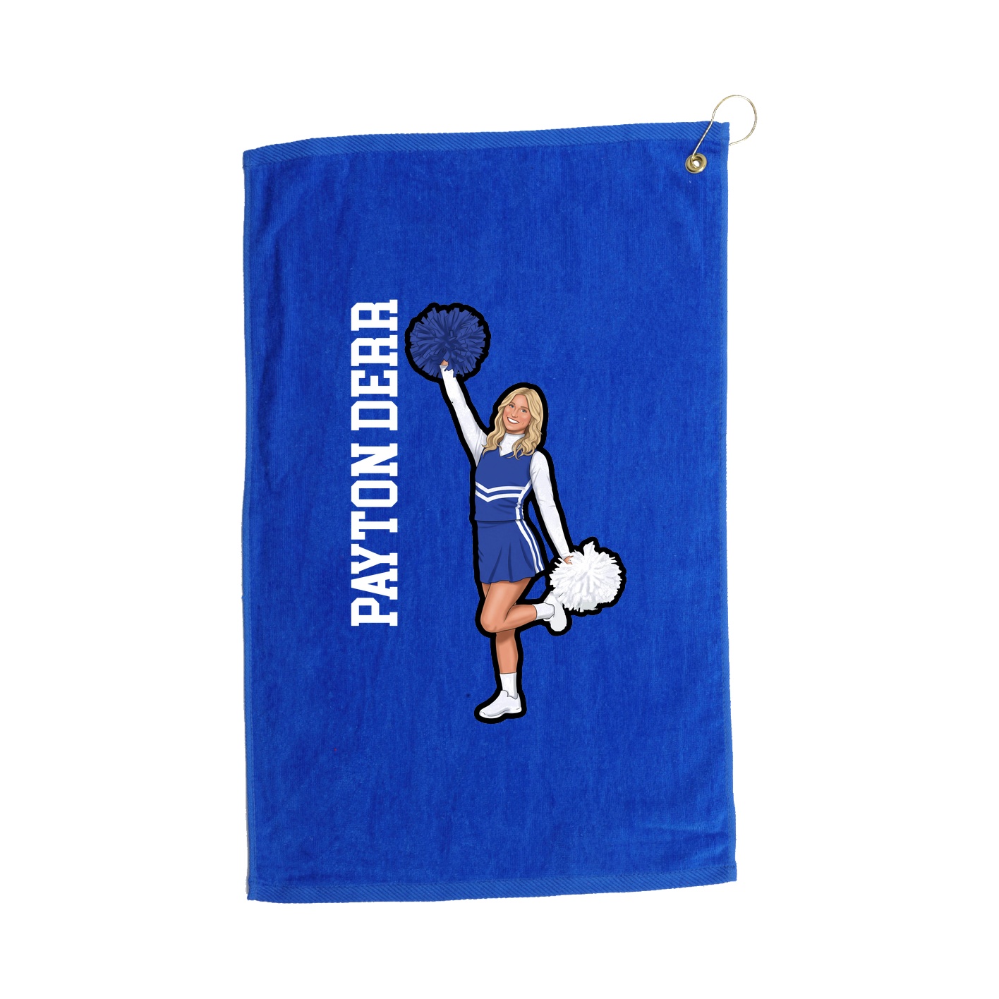 Golf Towel — Name Vertical in Royal