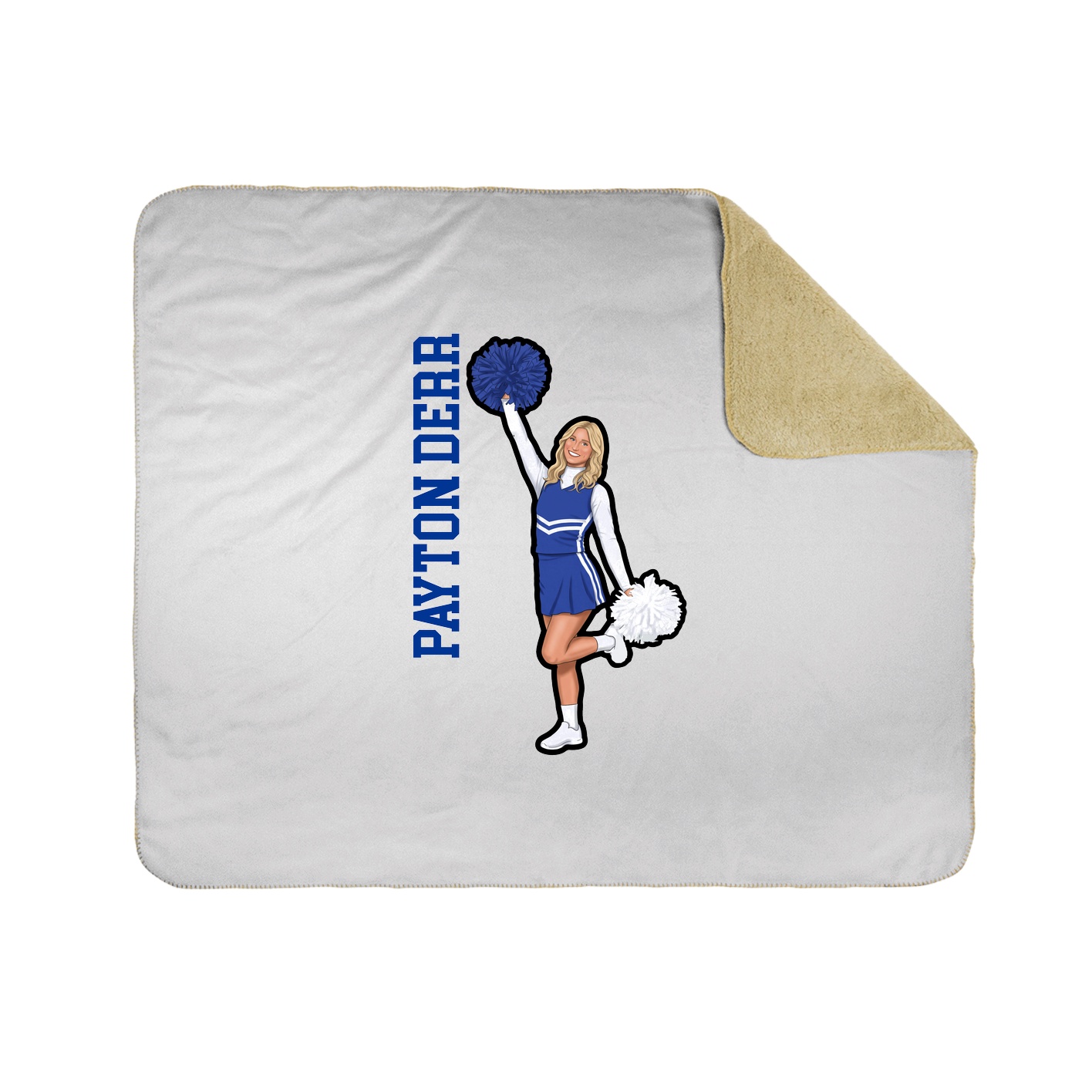 Throw Blanket — Name Vertical in White