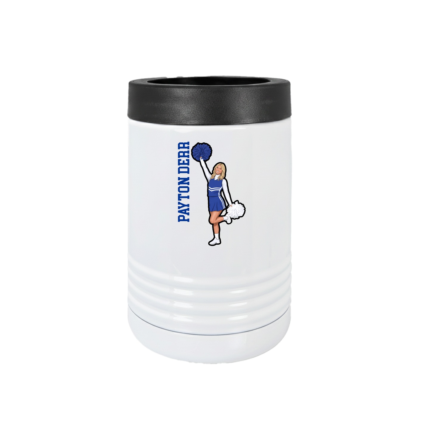 Beverage Holder — Name Vertical in White