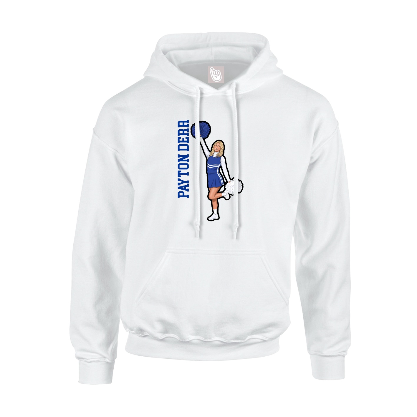 Hoodie — Name Vertical in White