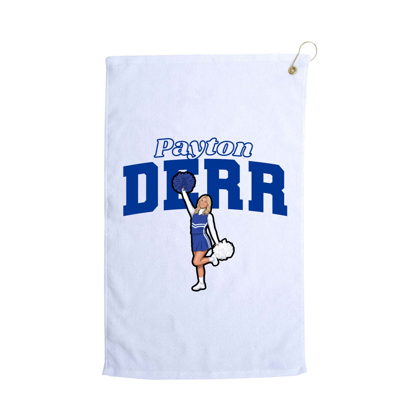 Golf Towel — Name Arch in White