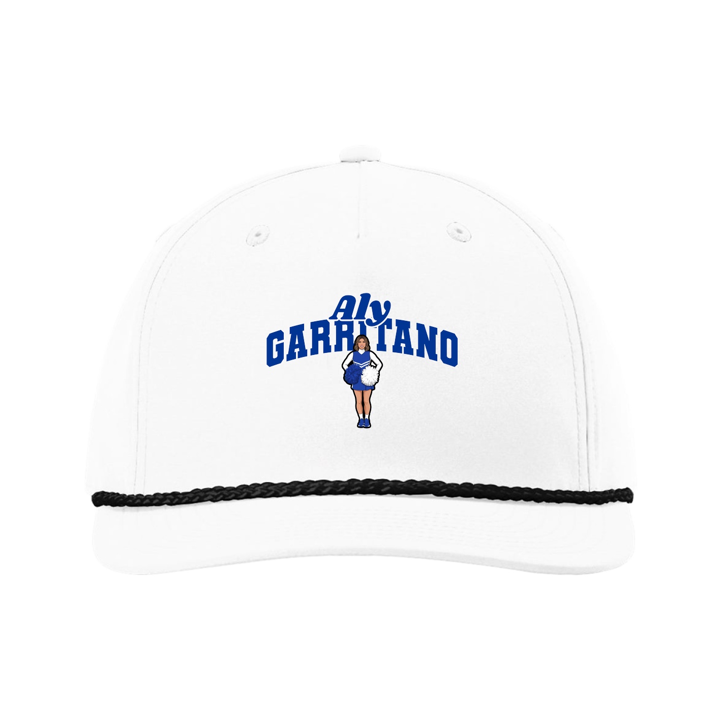 Five-Panel Classic Rope Cap — Signature Arch in White