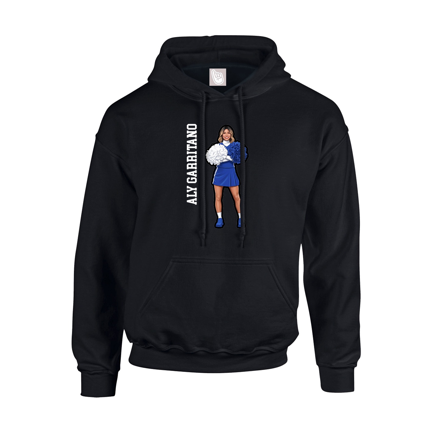 Youth Hoodie — Name Vertical in Black