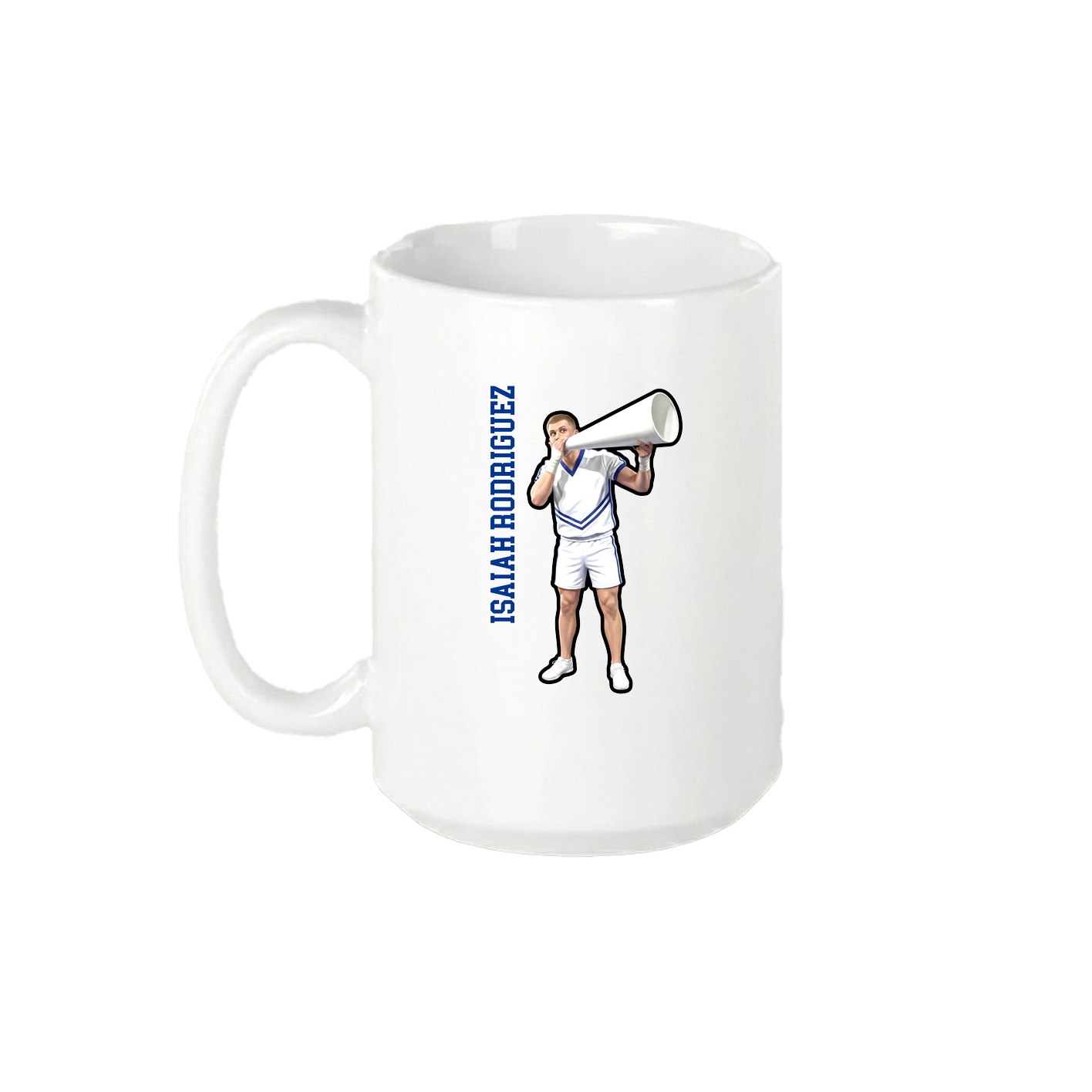 15oz Coffee Mug — Name Vertical in White