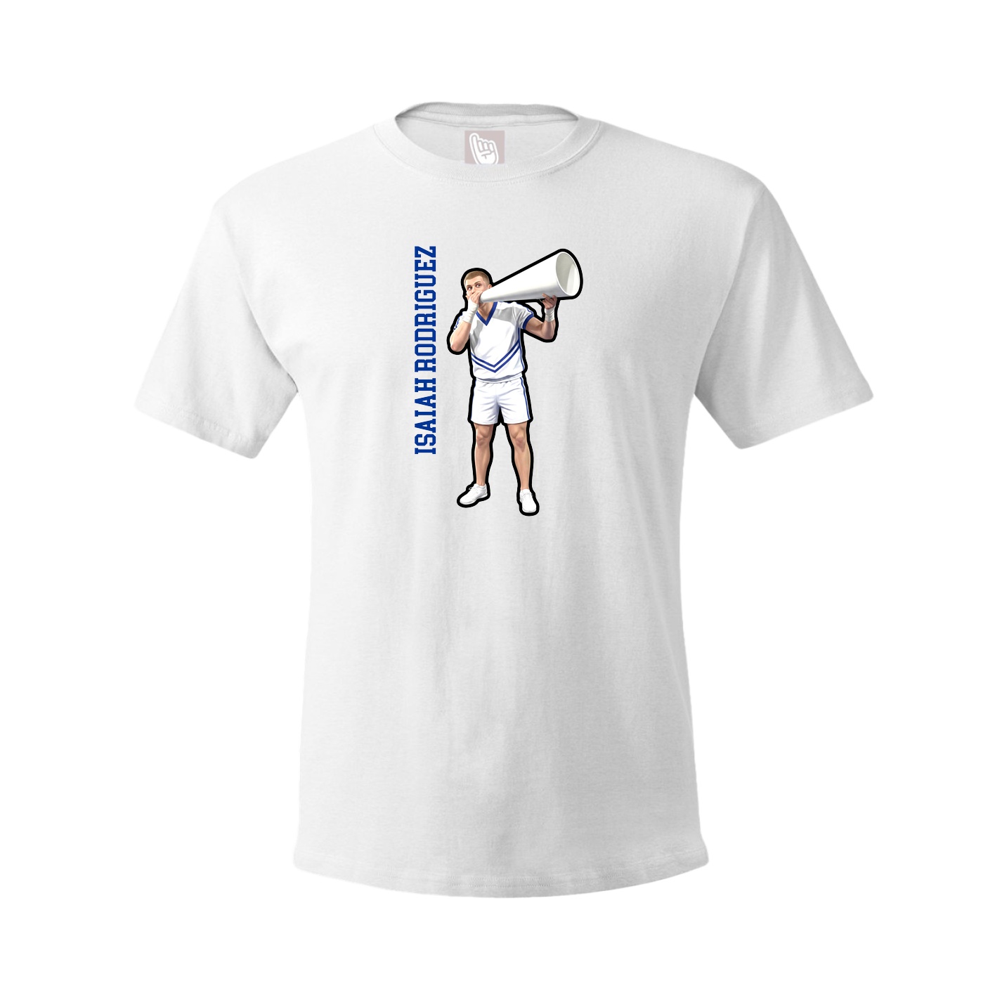 Youth Tee — Name Vertical in White