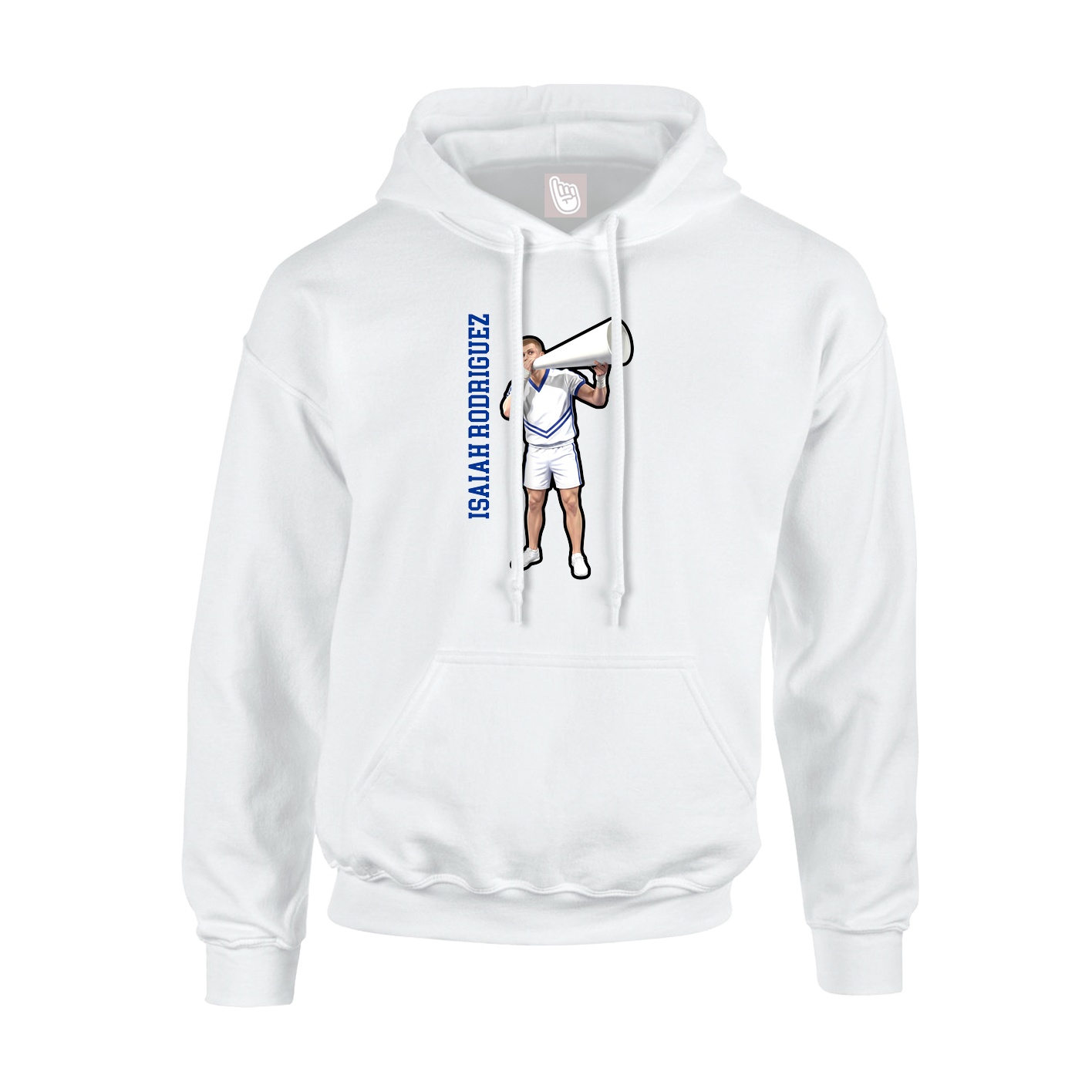 Hoodie — Name Vertical in White